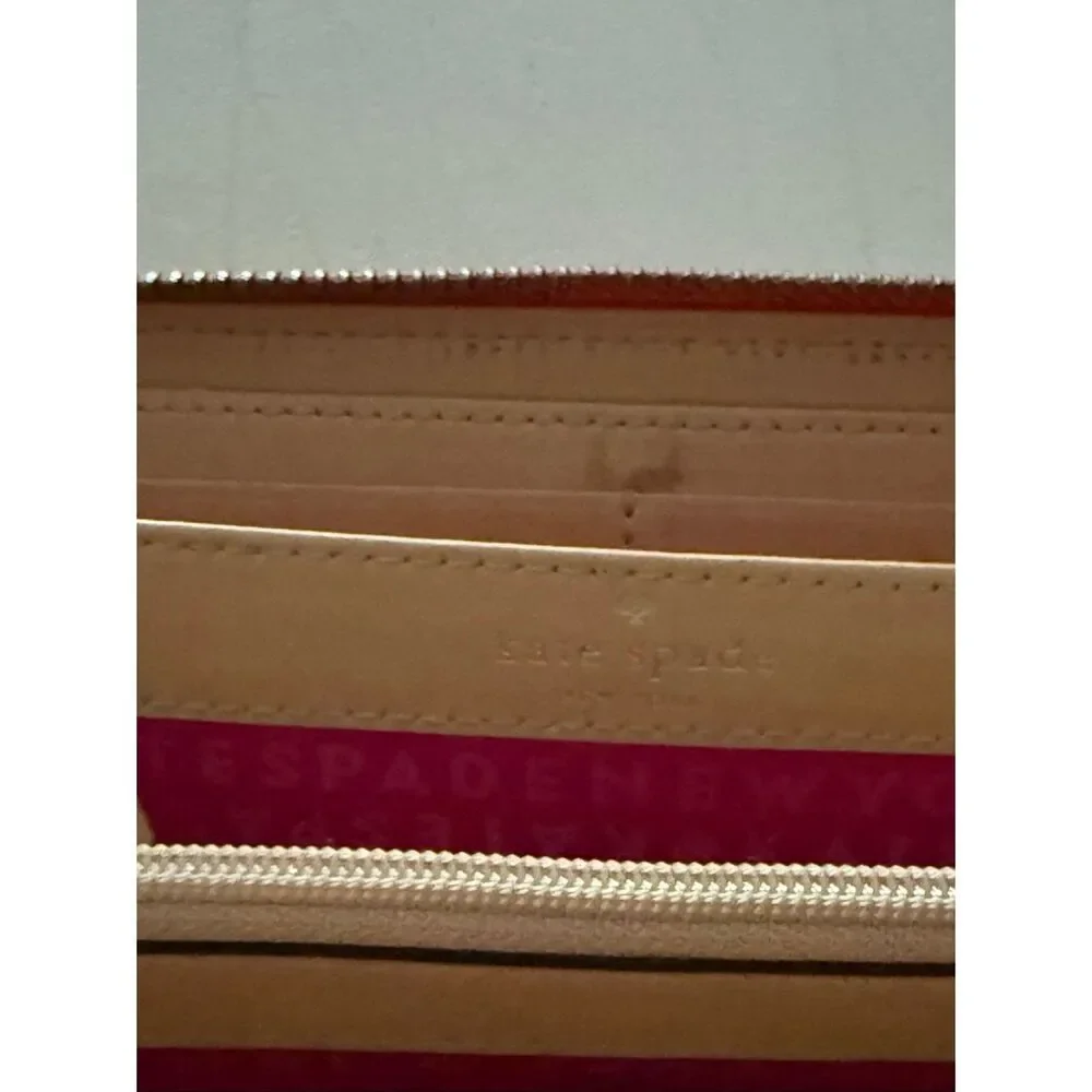 Kate Spade New York Pink Leather Zip Around Continental Wallet